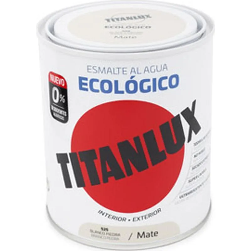 Compra ESMALTE AL AGUA ECOLOGICO MATE 750 ML BLANCO PIEDRA TITANLUX 02T052534/5806291 al mejor precio