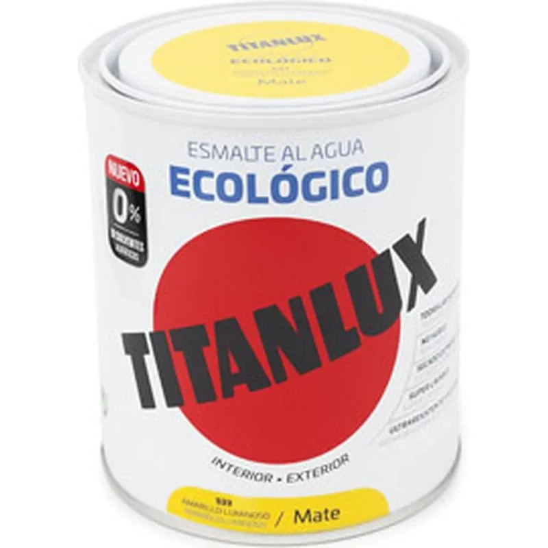 Compra ESMALTE AL AGUA ECOLOGICO MATE 750 ML AMARILLO LUMINOSO TITANLUX 02T053334/5806295 al mejor precio