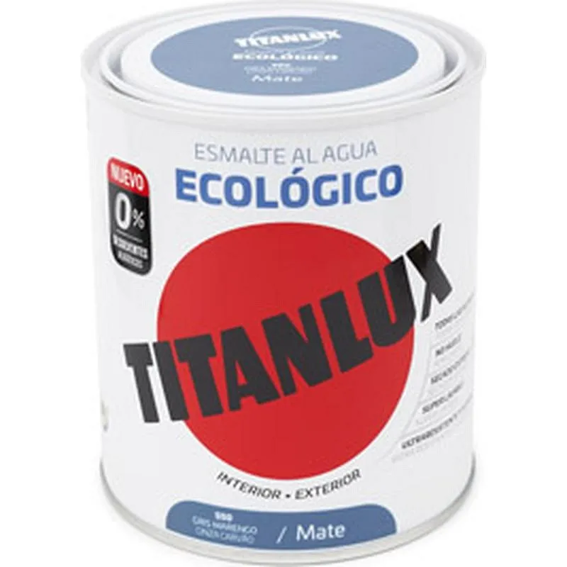 Compra ESMALTE AL AGUA ECOLOGICO MATE 750 ML GRIS MARENGO TITANLUX 02T055034/5806300 al mejor precio