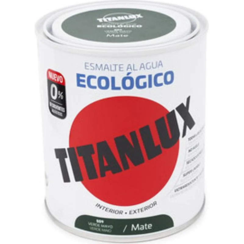 Compra ESMALTE AL AGUA ECOLOGICO MATE 750 ML VERDE MAYO TITANLUX 02T055934/5806305 al mejor precio