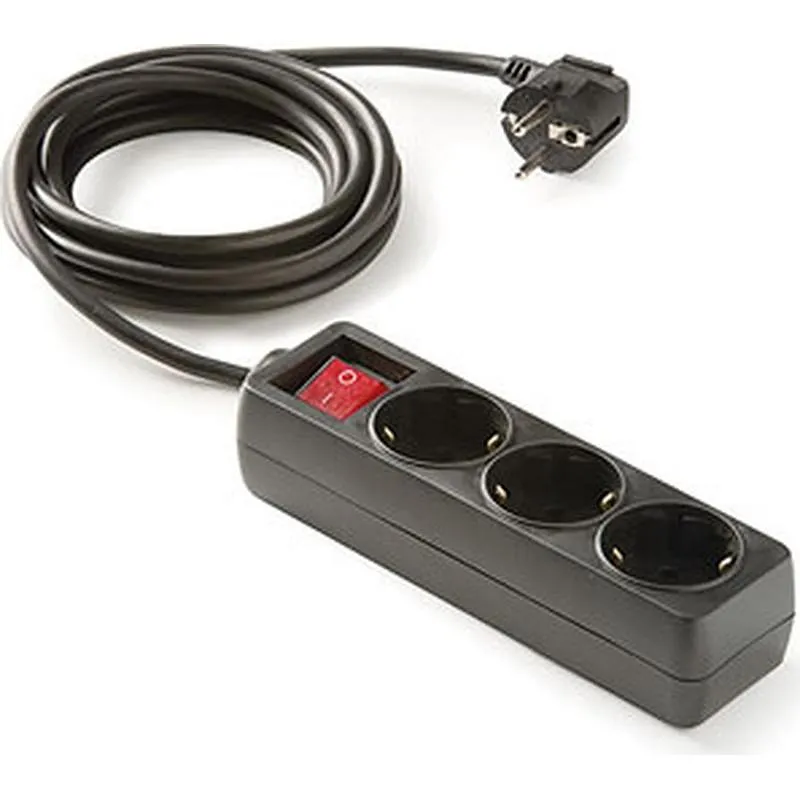 Compra BASE MULTIPLE ECO CON INTERRUPTOR NEGRA 3 TOMAS 1,5 MT FAMATEL 9/703-N al mejor precio