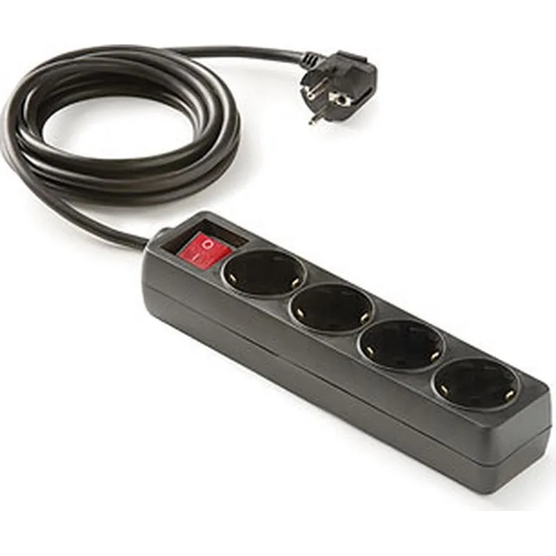 Compra BASE MULTIPLE ECO CON INTERRUPTOR NEGRA 4 TOMAS 1,5 MT FAMATEL 9/704-N al mejor precio