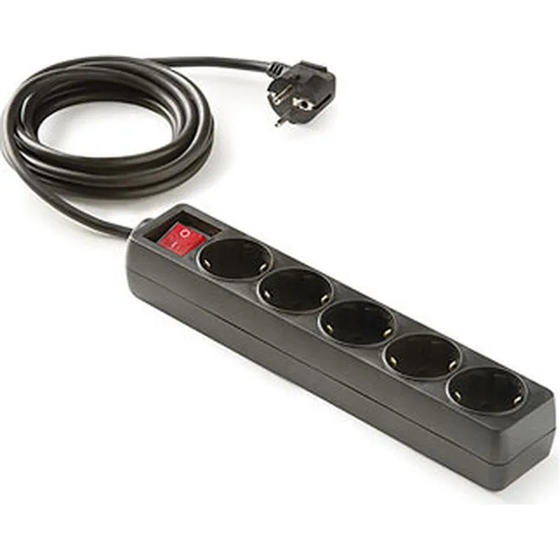 Compra BASE MULTIPLE ECO CON INTERRUPTOR NEGRA 5 TOMAS 1,5 MT FAMATEL 9/705-N al mejor precio