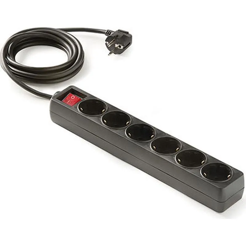 Compra BASE MULTIPLE ECO CON INTERRUPTOR NEGRA 6 TOMAS 1,5 MT FAMATEL 9/706-N al mejor precio