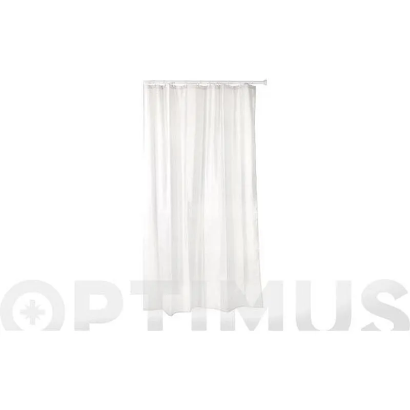 Compra CORTINA BAÑO POLIESTER BLANCO 140 X 200 CM CON ANILLAS TATAY 5520001 al mejor precio