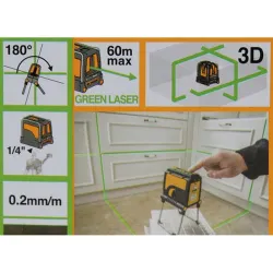 Compra NIVEL LASER VERDE DE TRES LINEAS PROLASER® VECTOR IRONSIDE 102123 al mejor precio