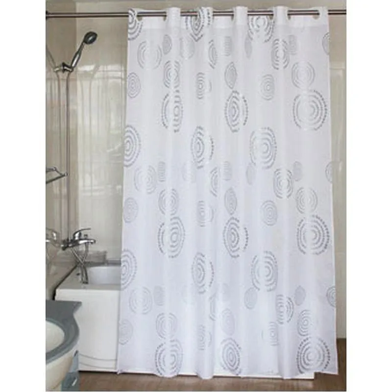 Compra CORTINA BAÑO POLIESTER ESPIRAL PLATA 180 X 200 CM DINTEX 02959 al mejor precio