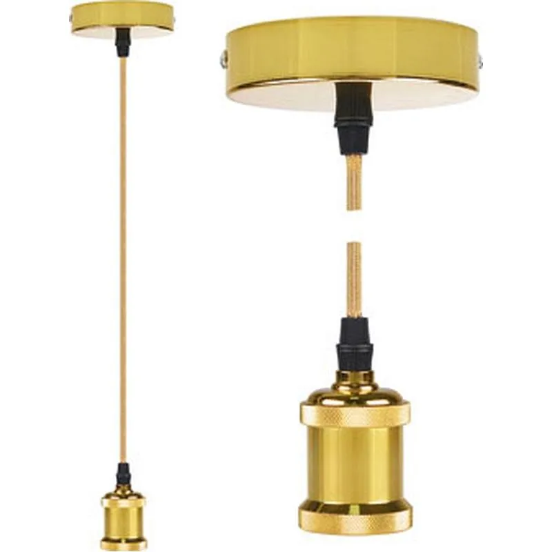 Compra LAMPARA COLGANTE diametro9,84 X 4,4 CM + 88CM DE CABLE ORO BRILLANTE E27 60W EDM 44390 al mejor precio