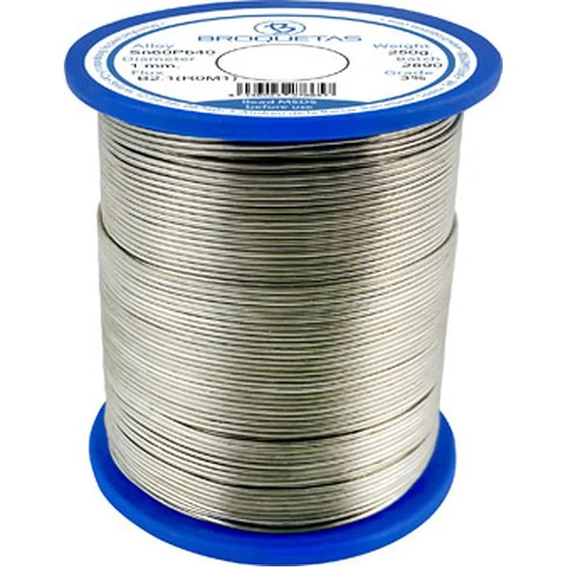Compra HILO DE SOLDAR ESTAÑO 60SN/ 40PB diametro 1 MM 250 GR CON FLUX BROQUETAS B21B21-09100-2A104 al mejor precio