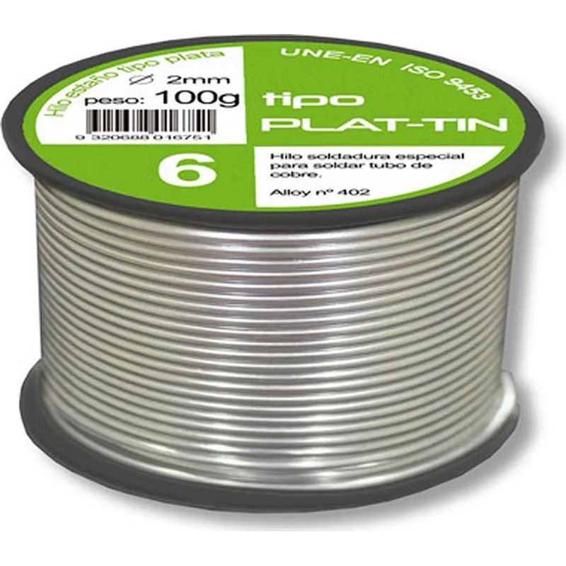 Compra ESTAÑO DE SOLDAR TIPO PLATA 6 diametro 2 MM 100 GR BROQUETAS B13MAC-01200-1N131 al mejor precio