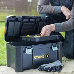 Compra CAJA HERRAMIENTAS ABS NEGRO 1 BANDEJA ESSENTIAL 406 X 205 X 195 MM STANLEY STST1-75518 al mejor precio