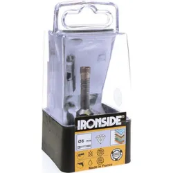 Compra BROCA CORONA DIAMANTE PORCELANICO diametro 6 MM MANGO HEXAGONAL. GARGANTA DE EXTRACCIÓN IRONSIDE 231612 al mejor precio