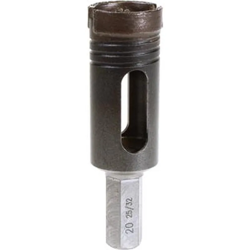 Compra BROCA CORONA DIAMANTE PORCELANICO diametro 20 MM MANGO HEXAGONAL. GARGANTA DE EXTRACCIÓN IRONSIDE 231618 al mejor precio