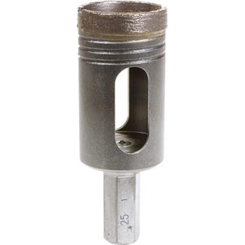 Compra BROCA CORONA DIAMANTE PORCELANICO diametro 25 MM MANGO HEXAGONAL. GARGANTA DE EXTRACCIÓN IRONSIDE 231619 al mejor precio