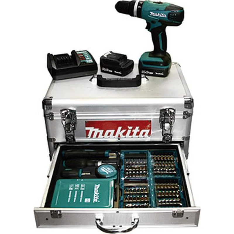 Compra TALADRO PERCUTOR BATERIA 14,4 V 2 BATERIAS 1.3 AH + ACCESORIOS MAKITA HP347DWEX1 al mejor precio