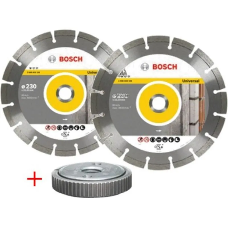 Compra DISCO DIAMANTE STANDARD SEGMENTADO GENERAL OBRA 230 MM LOTE 2 DISCOS+TUERCA SDS-CLICK BOSCH 06159975H5 al mejor precio