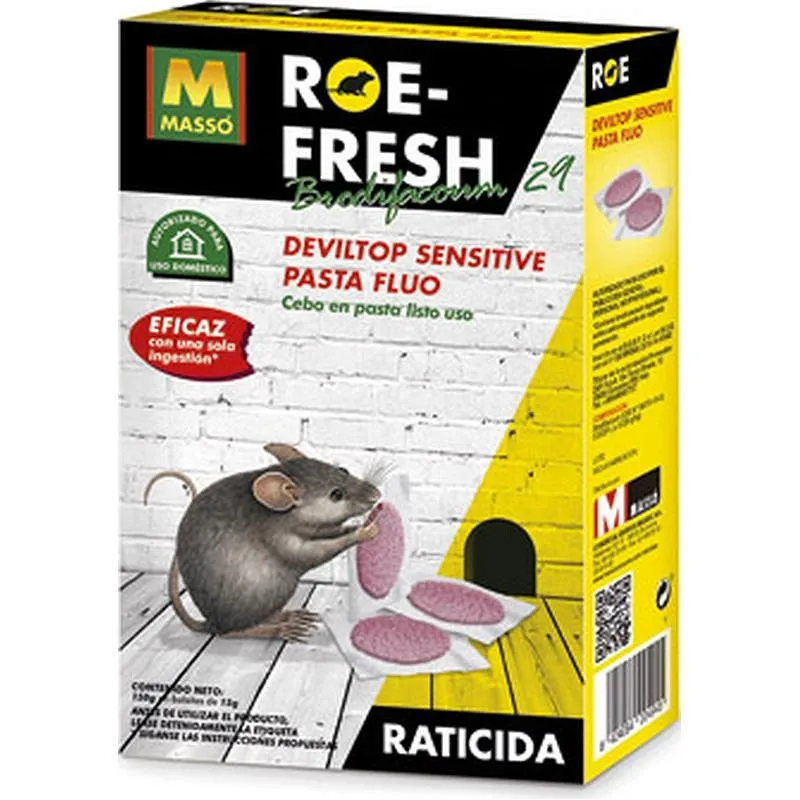 Compra RATICIDA CEBO FRESCO ROE-FRESH MONODOSIS 10 X 15 GR MASSÓ 231518 al mejor precio
