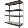 Compra ESTANTERIA METAL 4 ESTANTES MADERA SIN TORNILLOS RIVET 180 X 150 X 60 CM GRIS ANTRACITA AR SHELVING TR18S406KHIFD9TG00 al mejor precio