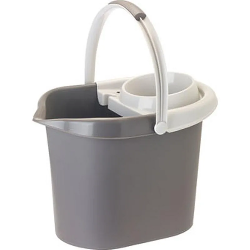 Compra CUBO CON ESCURRIDOR 12 L GRIS VIGAR 9392 al mejor precio