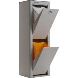 Compra CONTENEDOR BASURA ECOLOGICO METALICO 2 DEPARTAMENTOS GRIS DON HIERRO A000150 al mejor precio