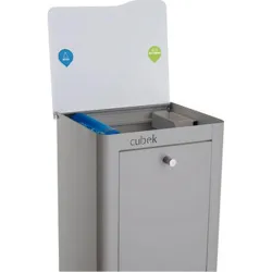 Compra CONTENEDOR BASURA ECOLOGICO METALICO 2 DEPARTAMENTOS GRIS DON HIERRO A000150 al mejor precio