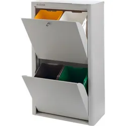 Compra CONTENEDOR BASURA ECOLOGICO METALICO 4 DEPARTAMENTOS GRIS DON HIERRO A000152 al mejor precio