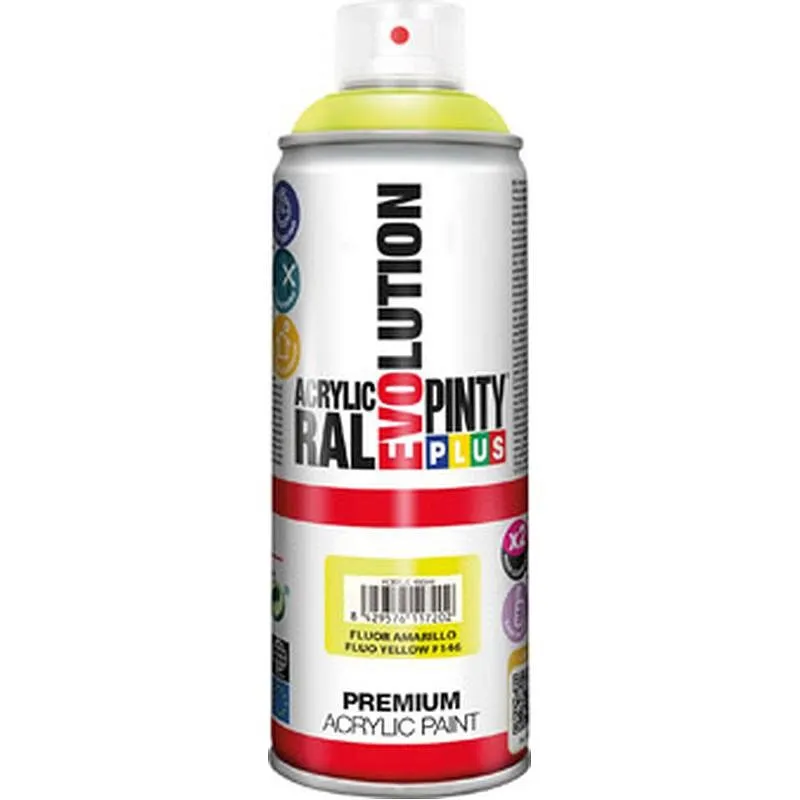 Compra PINTURA SPRAY ACRILICA EVOLUTION FLUORESCENTE 520 CC F146 AMARILLO PINTYPLUS 159 al mejor precio