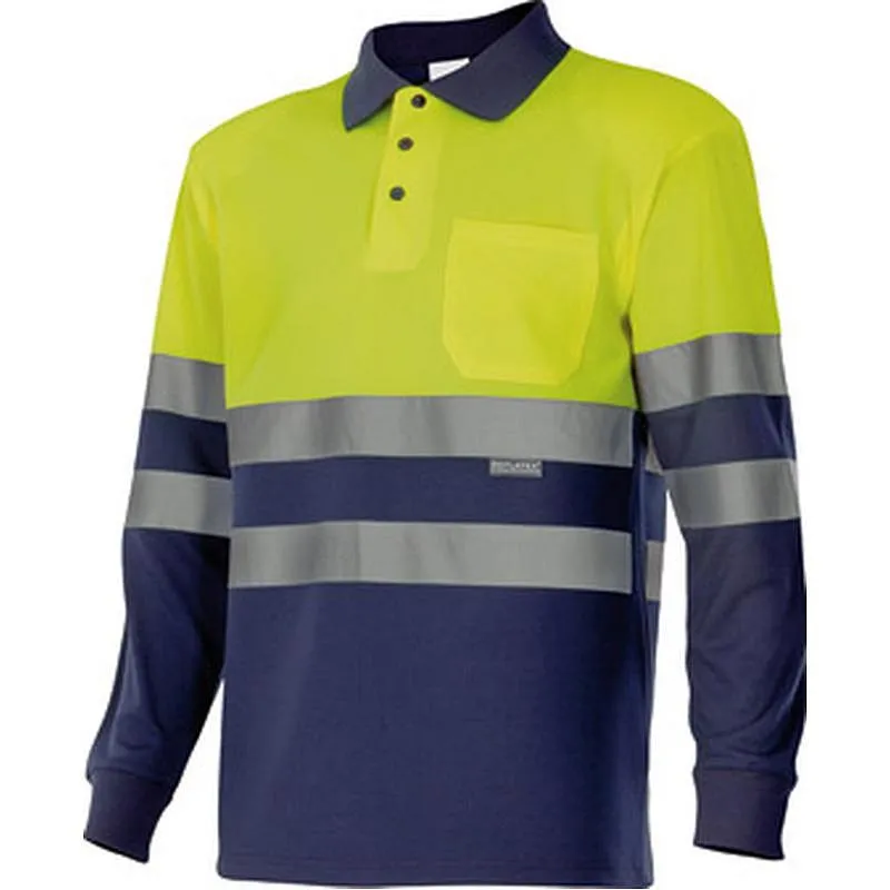 Compra POLO MANGA LARGA ALTA VISIBILIDAD MARINO / AMARILLO FLUOR TALLA XXL VELILLA 175_01/20_2XL al mejor precio