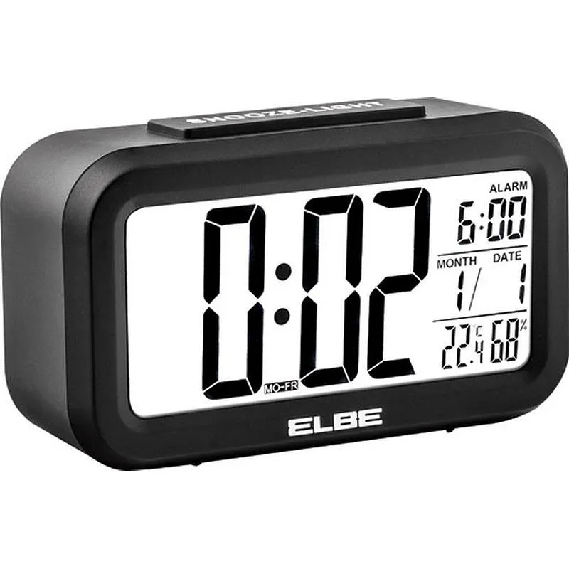 Compra RELOJ DESPERTADOR CON TERMOMETRO ELBE RD-668-N al mejor precio