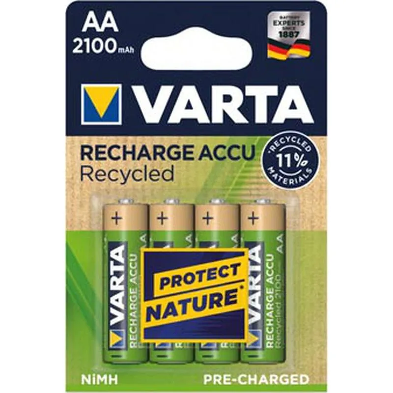 Compra PILA RECARGABLE RECYCLED AA 2100 MAH 4 UNIDADES VARTA 56816101404 al mejor precio