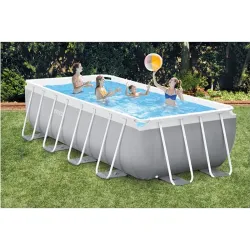 PISCINA RECTANGULAR DESMONTABLE PRIS FRAME 10.874 L DEPURADORA CARTUCHO TIPO A 488X244X107CM INTEX 55212