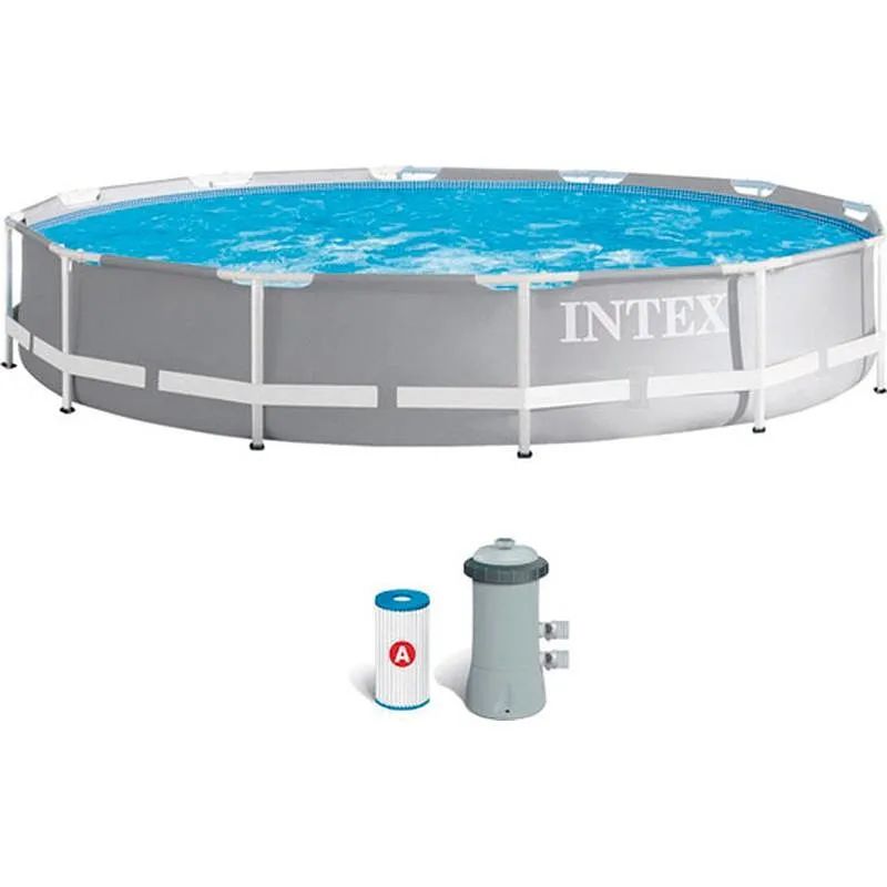 Compra PISCINA REDONDA DESMONTABLE METAL FRAME 6.503 L DEPURADORA CARTUCHO TIPO A diametro366X76CM INTEX 55203 al mejor precio