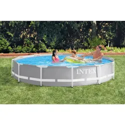 Compra PISCINA REDONDA DESMONTABLE METAL FRAME 6.503 L DEPURADORA CARTUCHO TIPO A diametro366X76CM INTEX 55203 al mejor precio