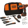 Compra TALADRO BATERIA 10,8 V 1.5 AH + KIT ACCESORIOS Y HERRAMIENTAS BLACK & DECKER BDCDD12HTSA al mejor precio