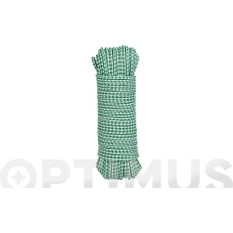 Compra CUERDA POLIETILENO TRENZADO CON ALMA diametro 4,5 MM 15 MT VERDE /BLANCO ROMBULL 470308001714 al mejor precio