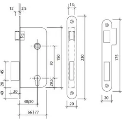 Compra CERRADURA 130-50 ENTRADA 50MM CANTO REDONDO CILINDRO 30/30MM H.NIQUEL TESA 13058RHN al mejor precio