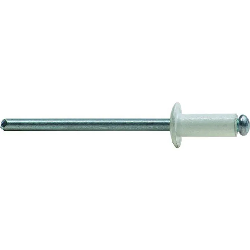 Compra REMACHE ESTANDAR CABEZA ALOMADA diametro 4,8 X 12 MM, ALUMINIO/ACERO L. BLANCO 500 UDS BRALO 01010BL4812 al mejor precio