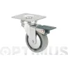 Compra RUEDA MUEBLE AUXILIAR GIRATORIA B GOMA D50 GRIS PLACA 70X55 MM 22 KG CON FRENO ALEX 1-0548 al mejor precio