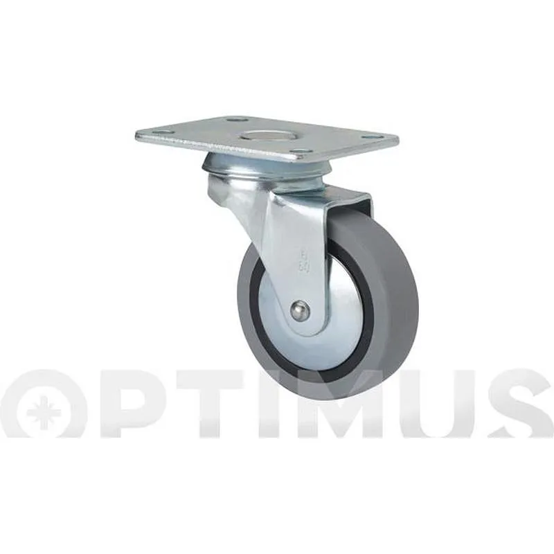 Compra RUEDA MUEBLE AUXILIAR GIRATORIA B GOMA D60 GRIS PLACA 70X55 MM 25 KG ALEX 1-0190 al mejor precio