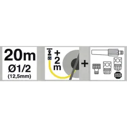 Compra CARRO PORTAMANGUERA METALICO MANGUERA DE 20 M Y ACCESORIOS IRONSIDE GARDEN 500210 al mejor precio