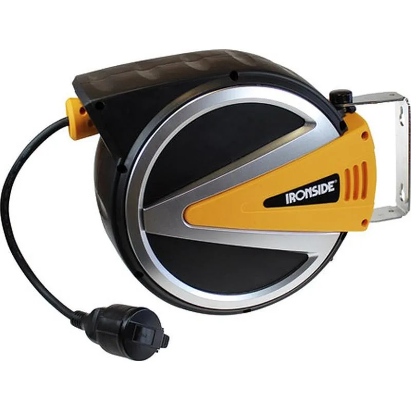 Compra ENROLLACABLE MURAL AUTOMATICO CON ESTRIBO PARA PARED 3 X 1.5 MM2 12 MTS + 1 MTS IRONSIDE 400011 al mejor precio