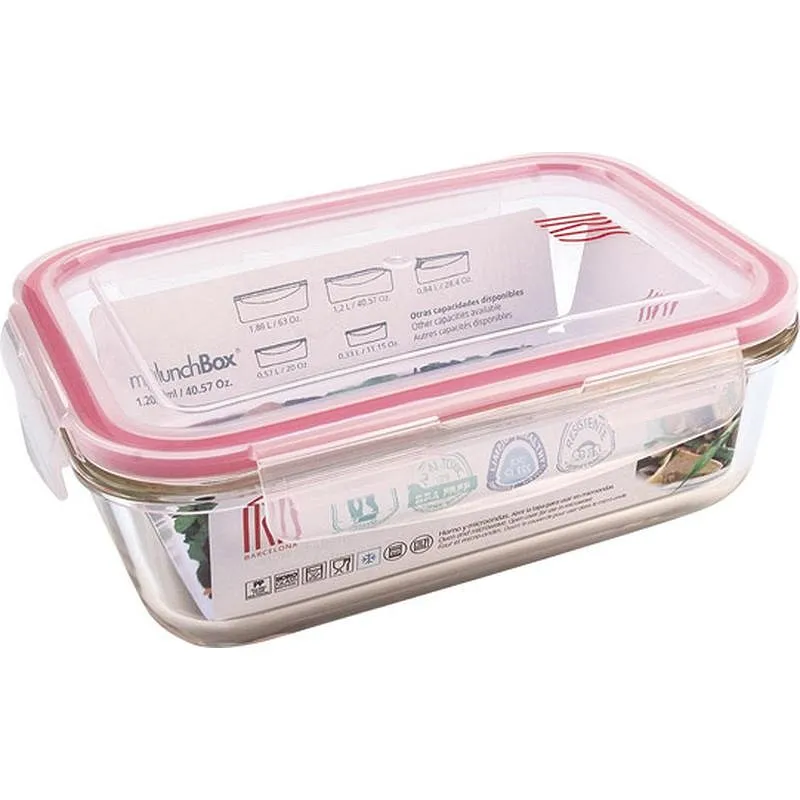 Compra CONTENEDOR VIDRIO RECTANGULAR 1200 ML IRIS 8610-V al mejor precio