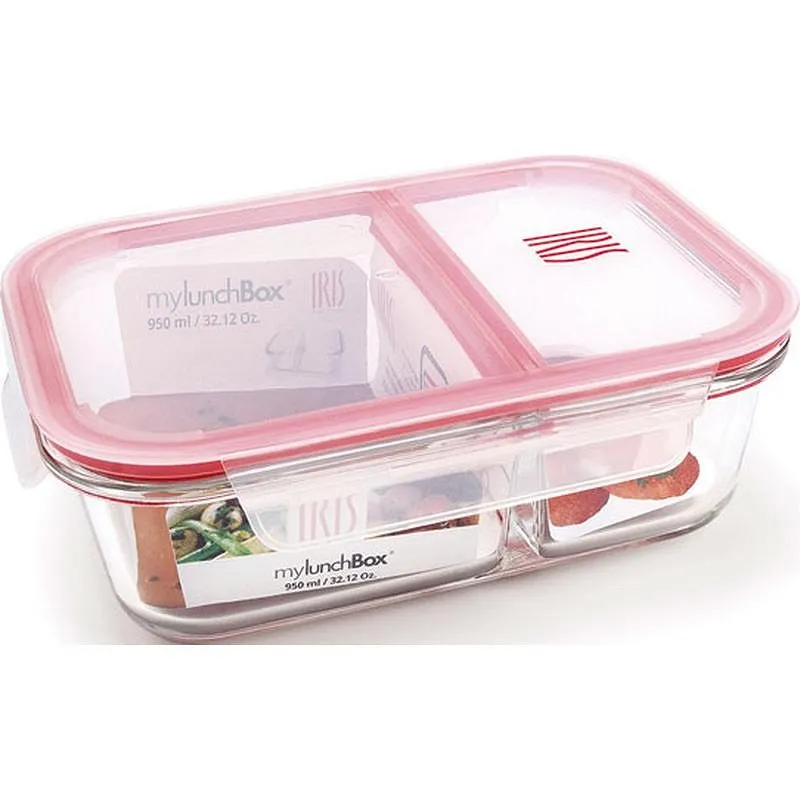 Compra CONTENEDOR VIDRIO RECTANGULAR DIVIDIDO 950 ML IRIS 8615-V al mejor precio