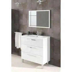 Compra MUEBLE BAÑO 80CM + ESPEJO ATHENA BLANCO 80 X 86 X 45 CM ARKITMOBEL 305423BO al mejor precio
