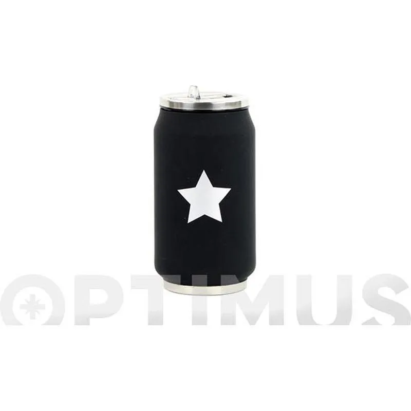 Compra LATA ISOTERMICA NEGRA ESTRELLA PLATA 280 ML YOKO 1378 al mejor precio