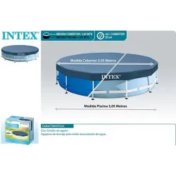 Compra COBERTOR DE INVIERNO PARA PISCINA REDONDA METAL FRAME INTEX diametro 305 CM INTEX 50966 al mejor precio