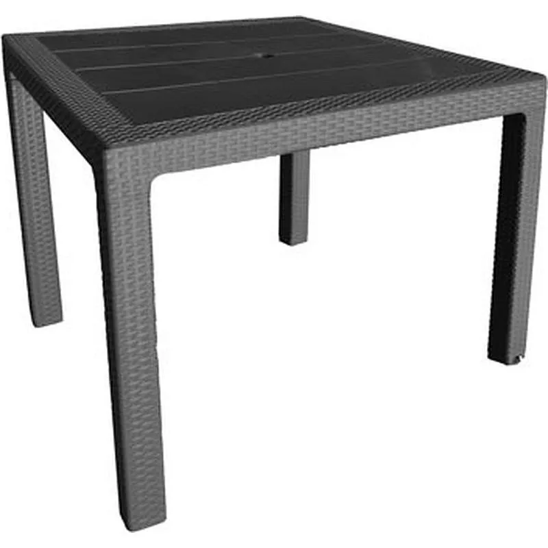 Compra MESA RESINA RATAN ELEGANCE NEGRO 80 X 80 CM GARDEN LIFE 4098-06 al mejor precio