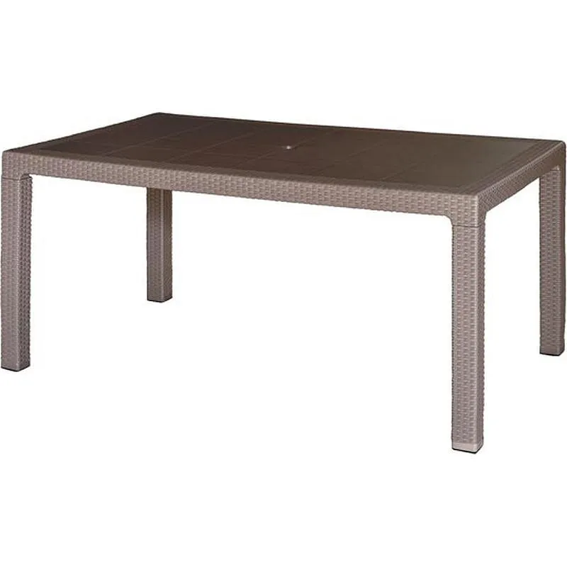 MESA RESINA RATAN ANTIINSECTOS 150 X 90 CM TAUPE GARDEN LIFE 4099-02