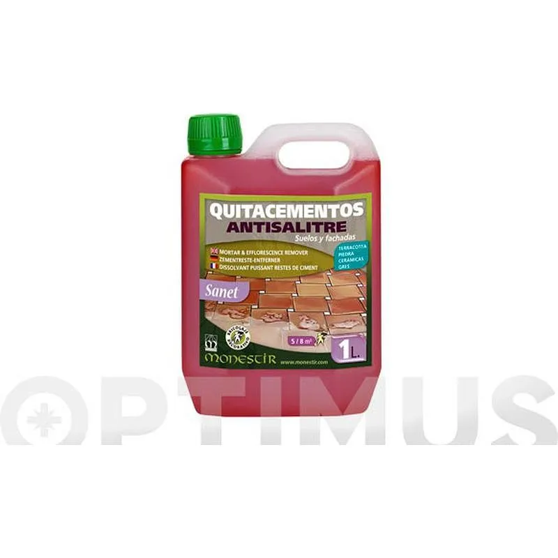 Compra LIMPIADOR SUELOS QUITACEMENTO ANTISALITRE SANET 1 L MONESTIR 8428053010029 al mejor precio