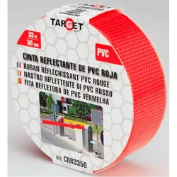 Compra CINTA ADHESIVA SEÑALIZACION REFLECTANTE 33 M X 50 MM ROJA TARGET CRR3350 al mejor precio
